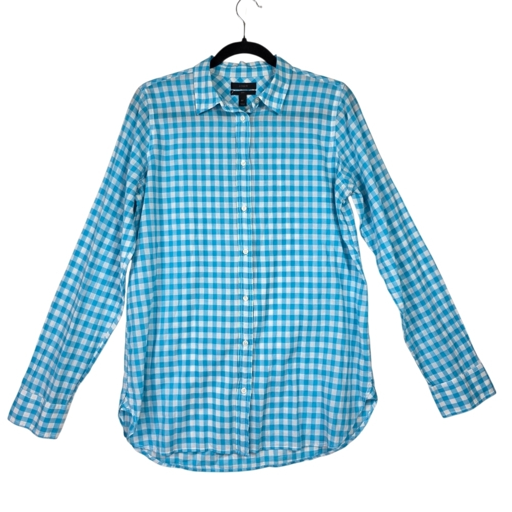 J.Crew Gingham Barbiecore Cotton button down long sleeves shirt